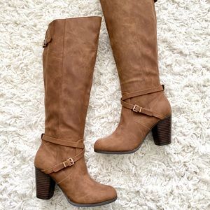 NWOB Madden Girl Davis Tall Cognac Boot